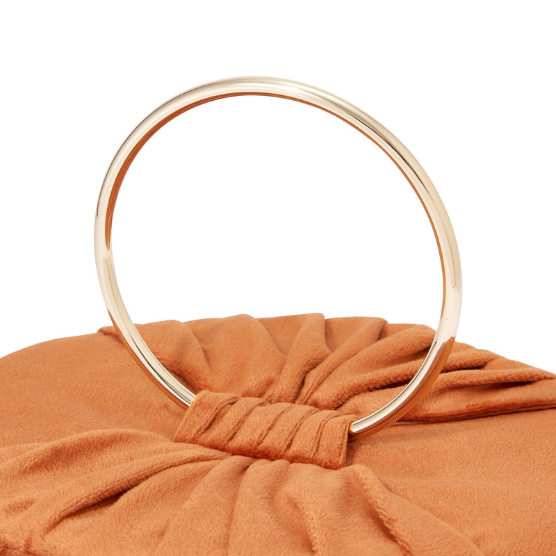 Velour Pleat Vanity Pouch Small Orange