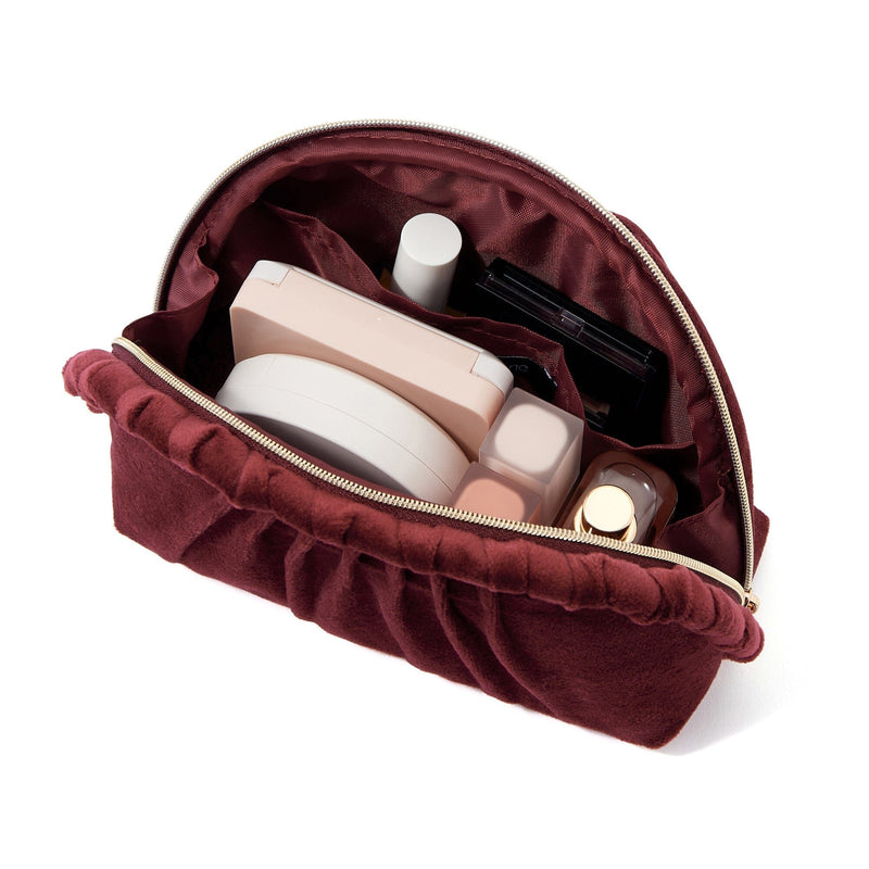 Velour Pleat Pouch Small Wine