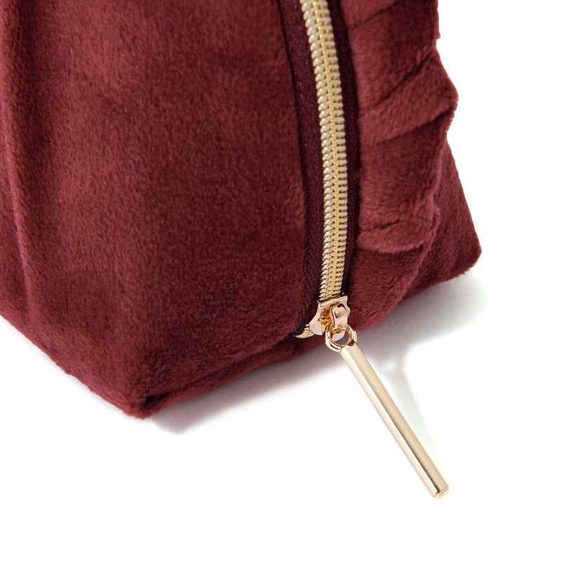 Velour Pleat Pouch Small Wine