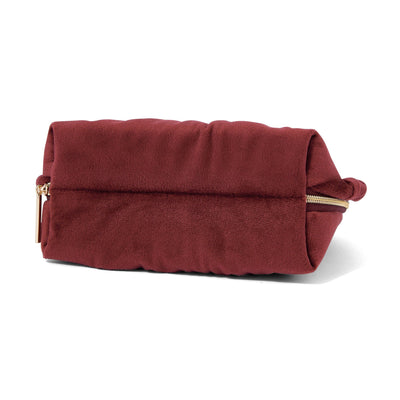 Velour Pleat Stand Pouch Wine