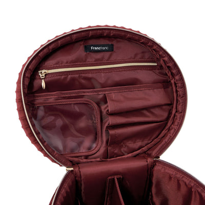 Velour Pleat Vanity Pouch Large Wine