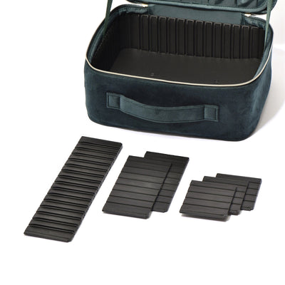 Velour Ribbon Makeup Bag Green