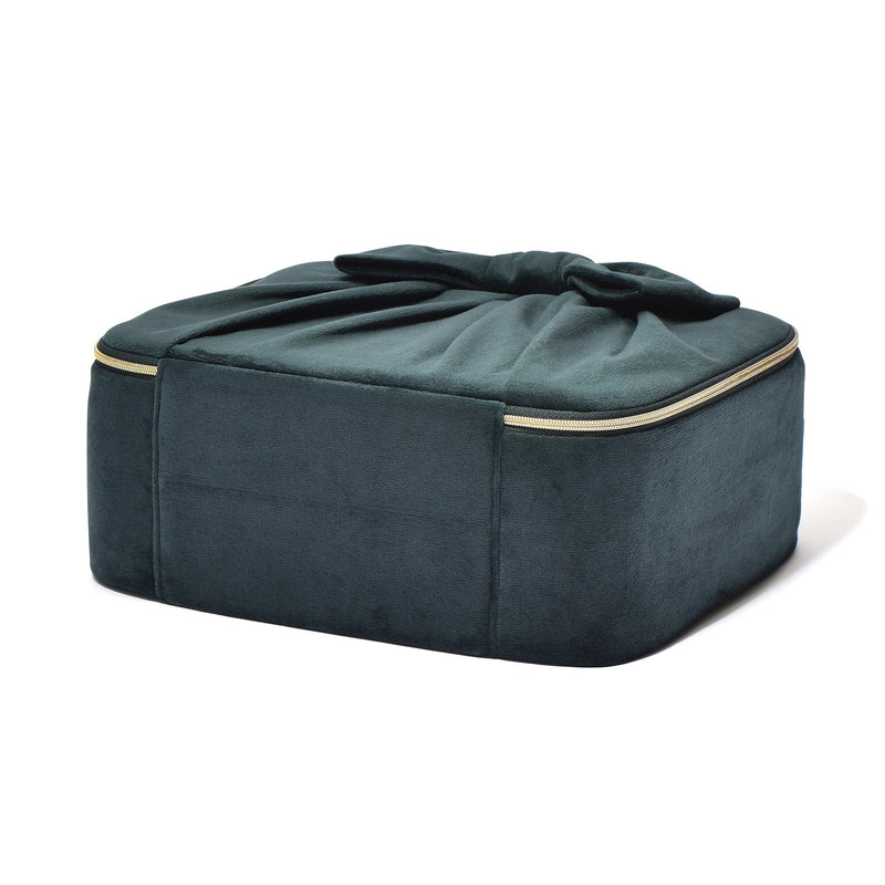Velour Ribbon Makeup Bag Green