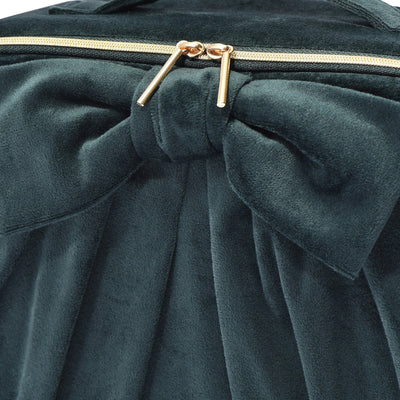 Velour Ribbon Makeup Bag Green