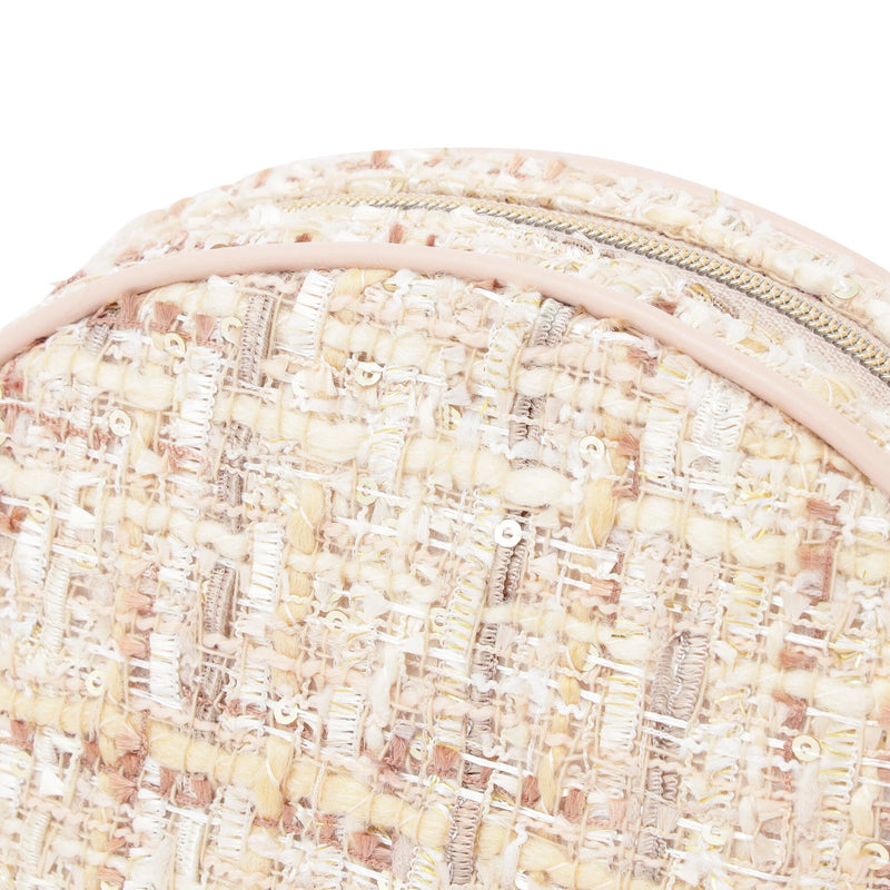 Tweed Fur Pouch Small Light Pink