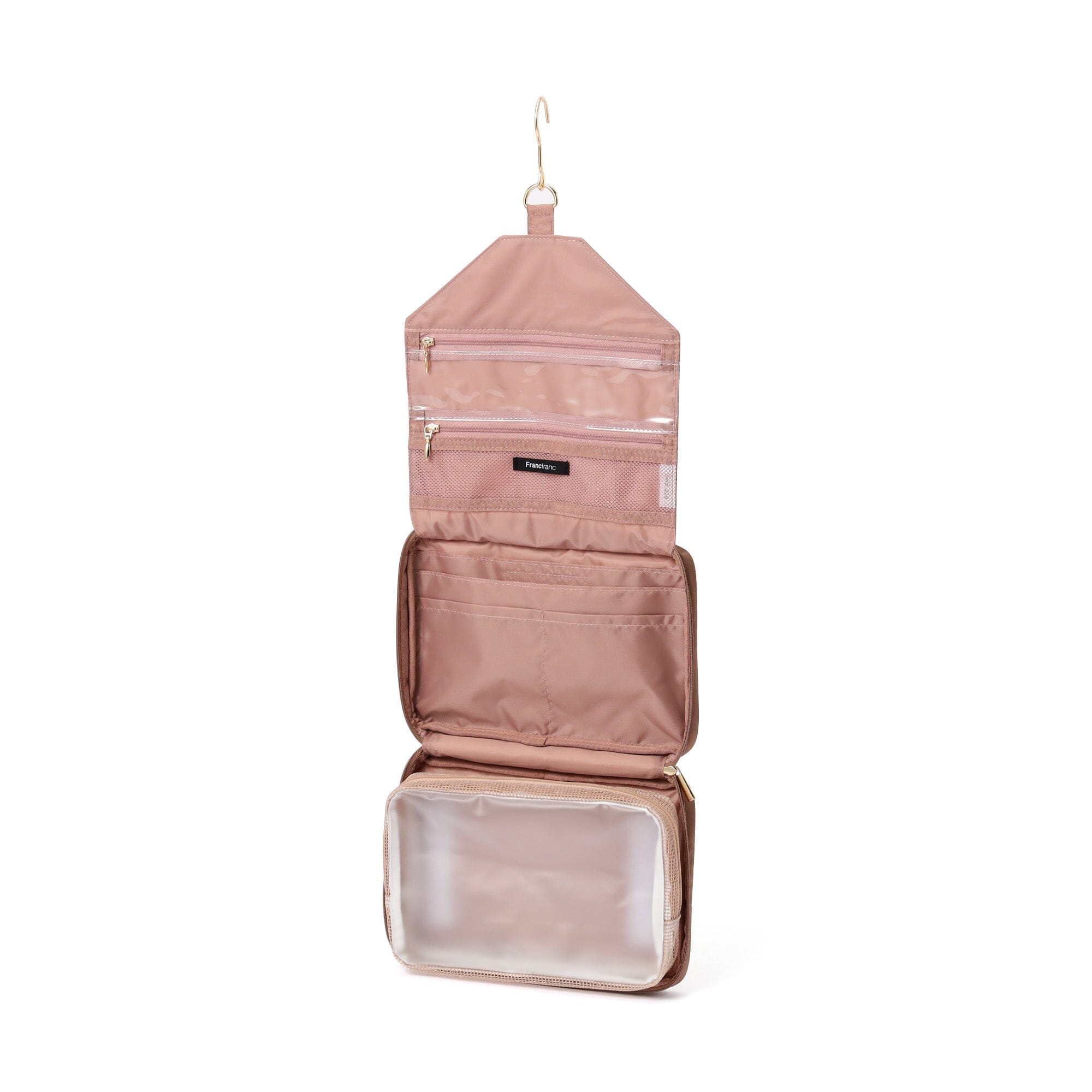 Bicolor Hanging Pouch Large Pink x Brown
