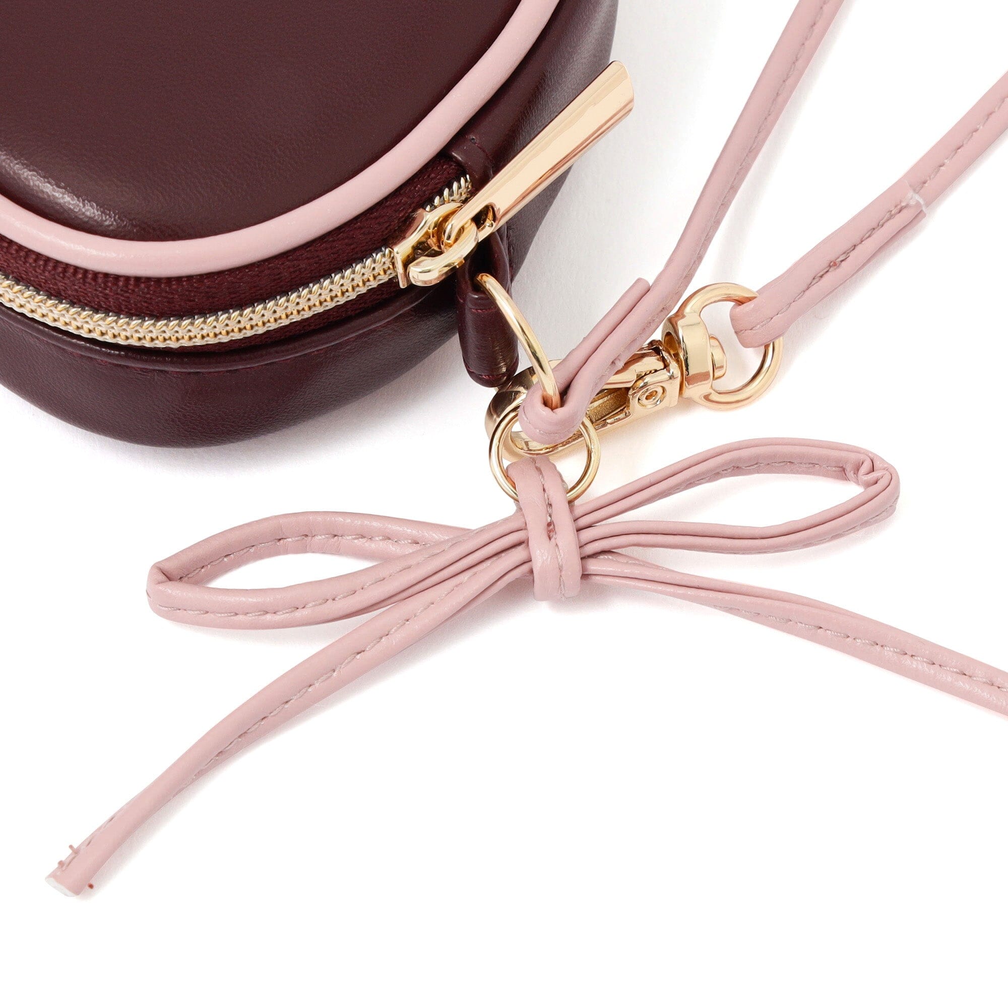 Heart Shaped Mini Pouch Brown