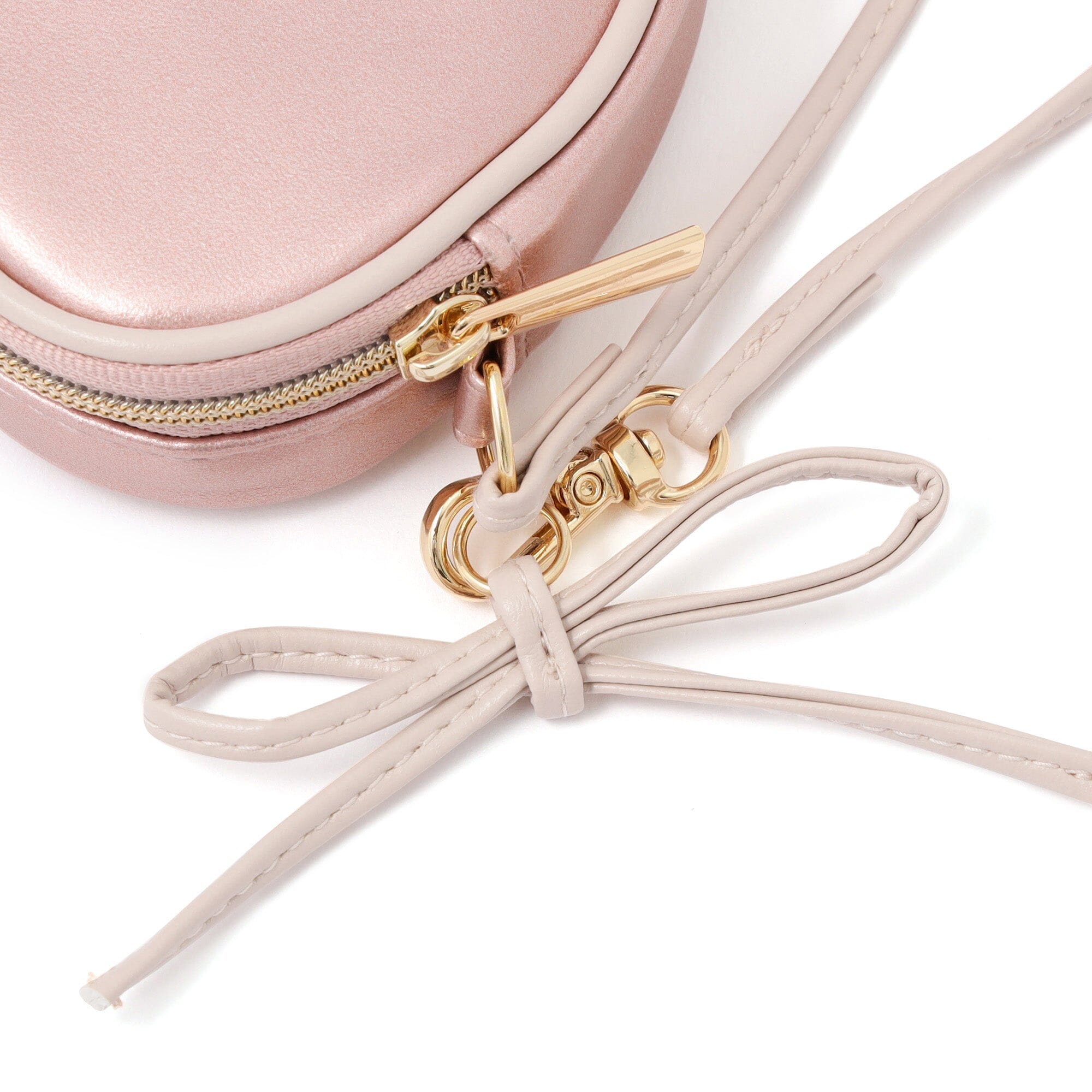 Heart Shaped Mini Pouch In Light Pink