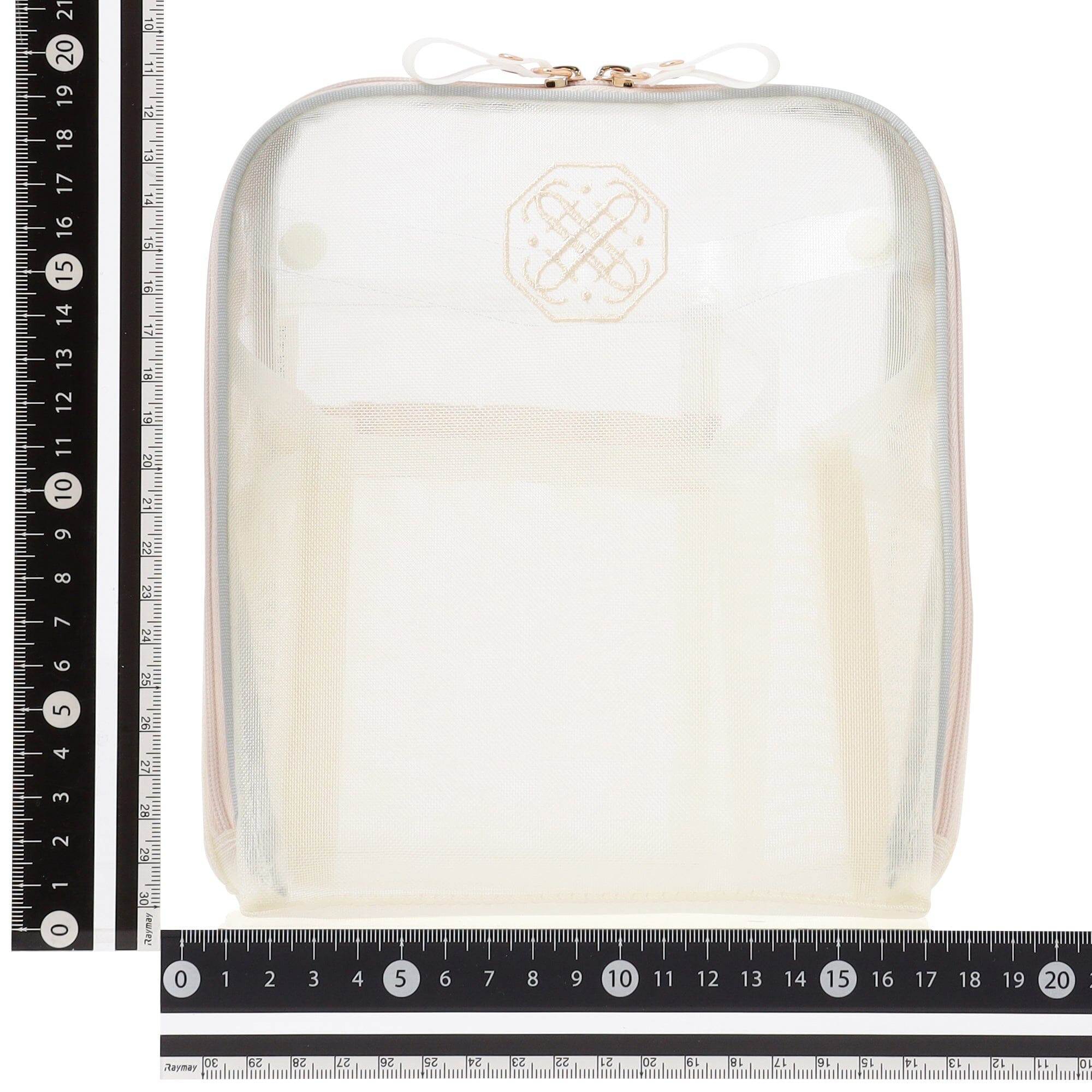 Bicolor Satin Mesh Tool Stand Pouch Mint X Ivory