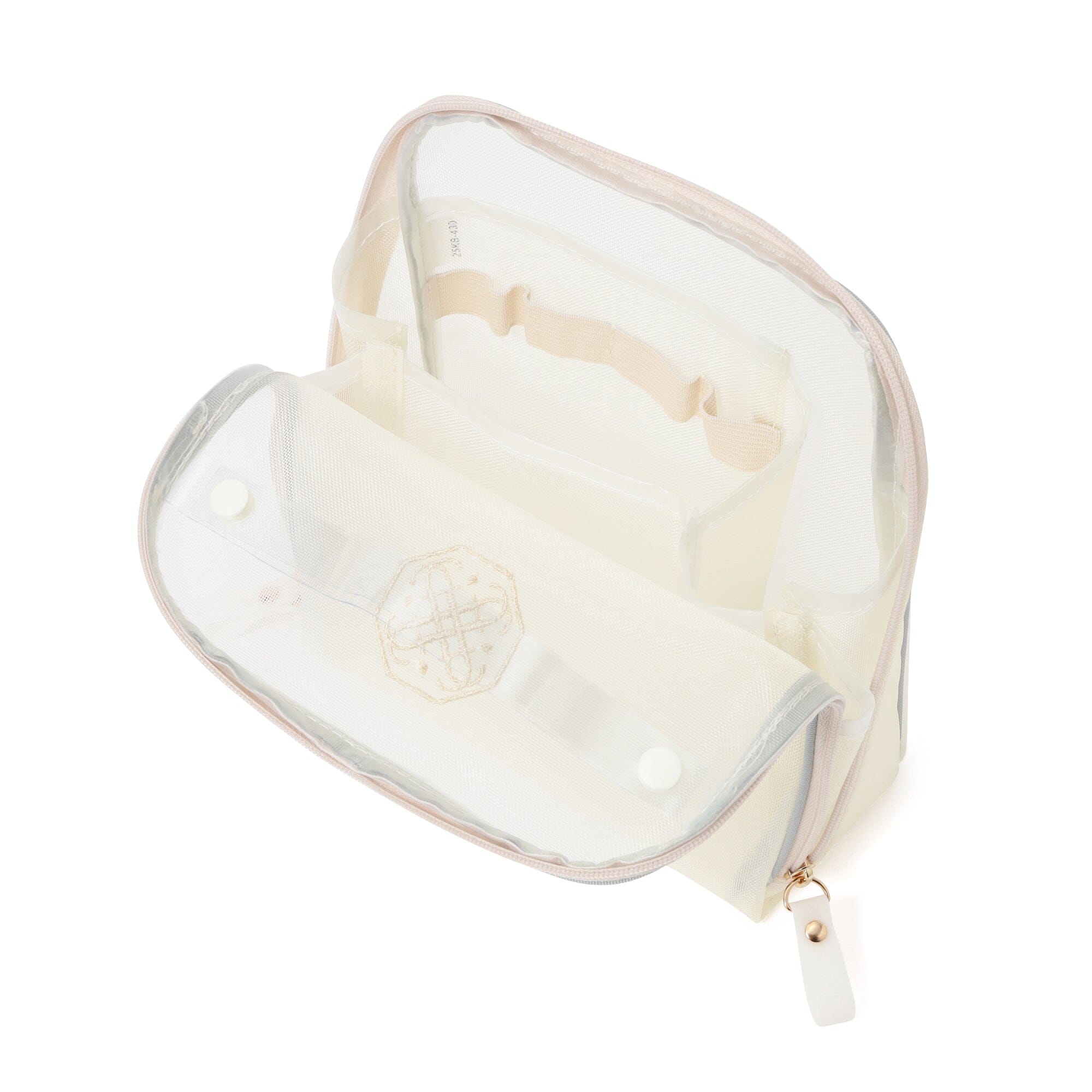 Bicolor Satin Mesh Tool Stand Pouch Mint X Ivory