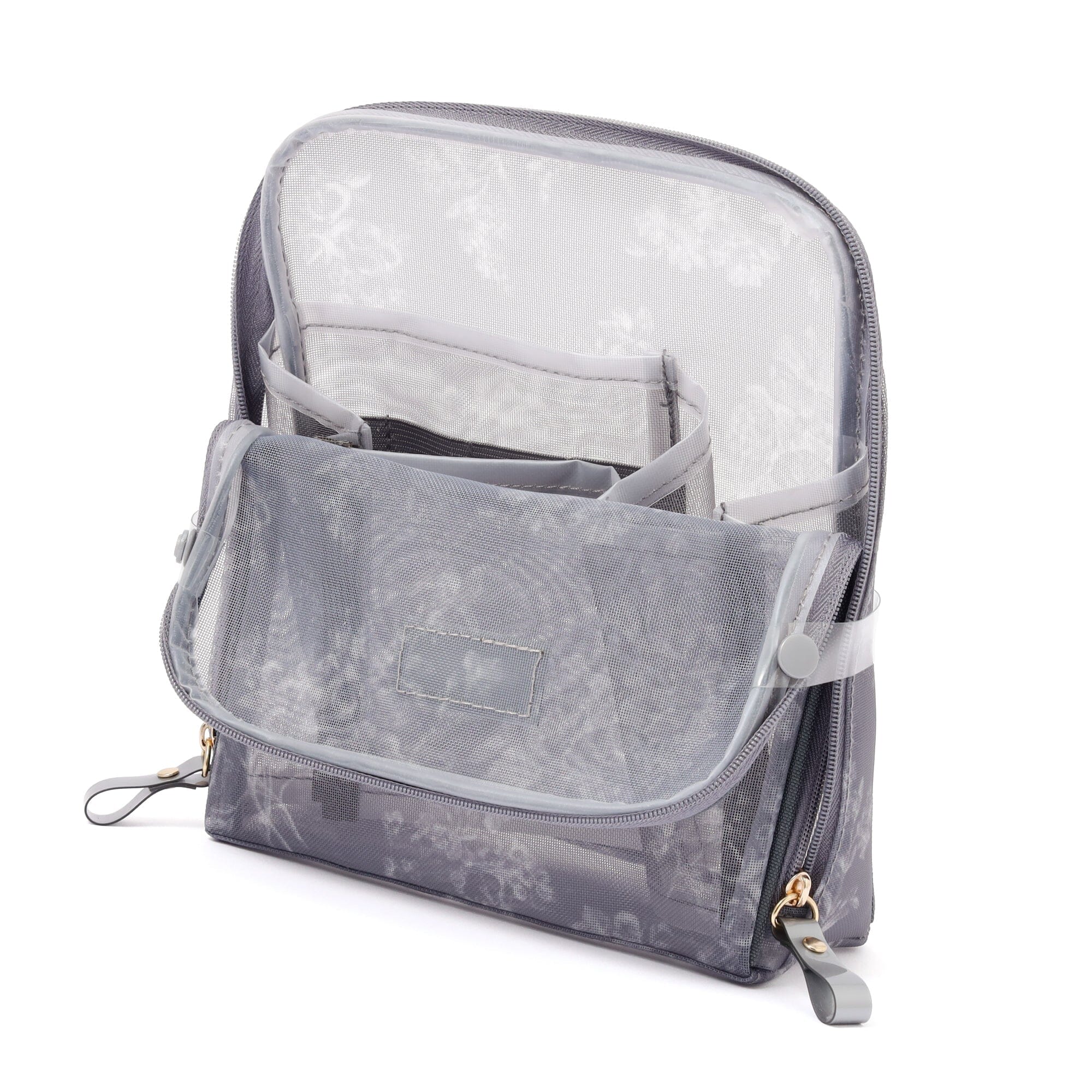 Classic Flower Mesh Tool Stand Pouch Dark Gray