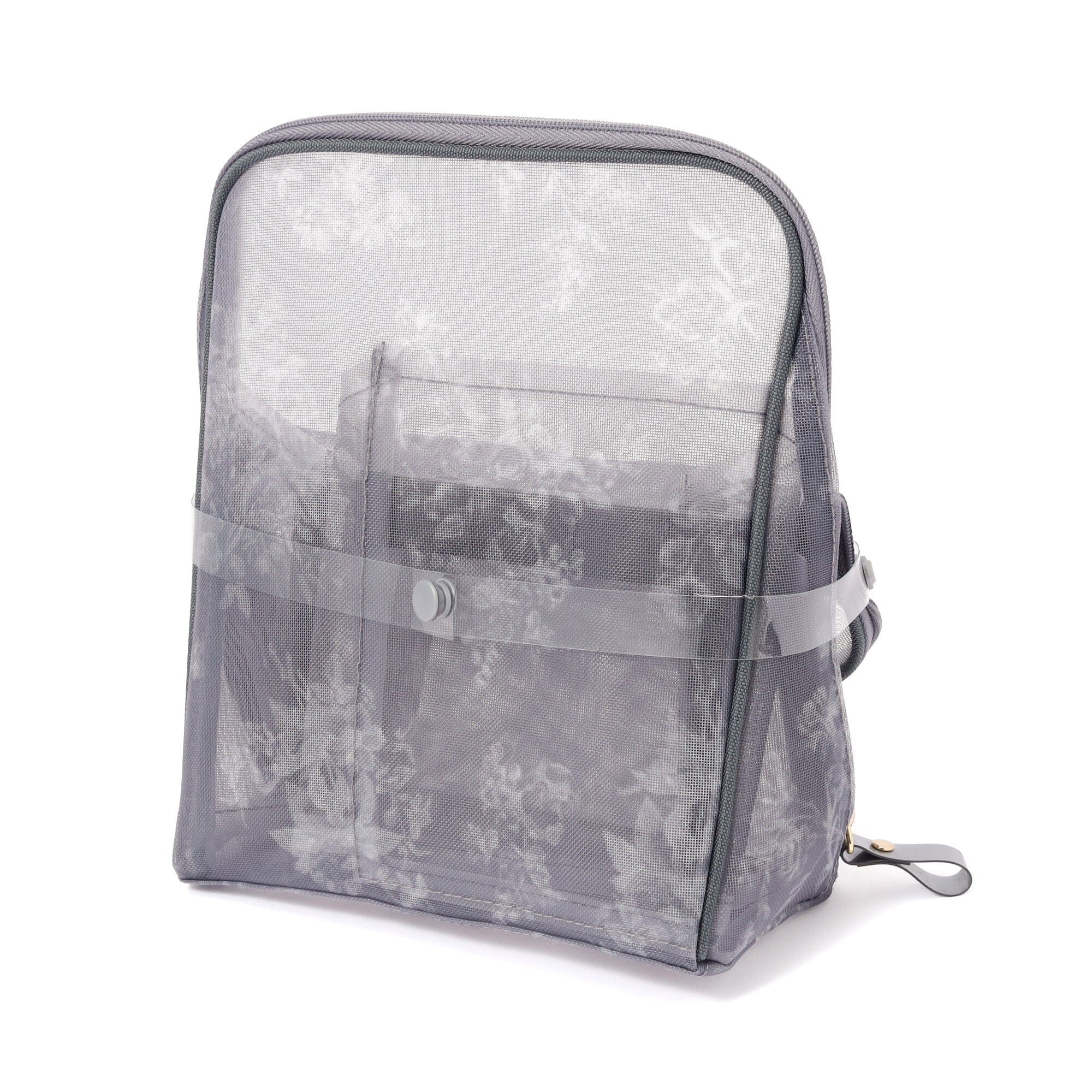 Classic Flower Mesh Tool Stand Pouch Dark Gray
