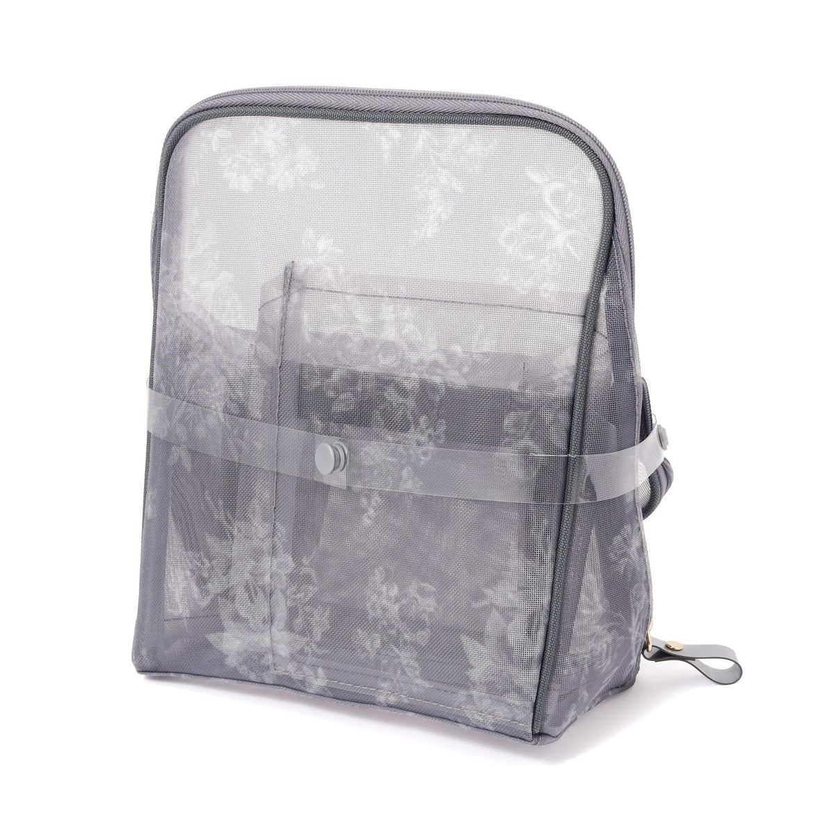 Classic Flower Mesh Tool Stand Pouch Dark Gray