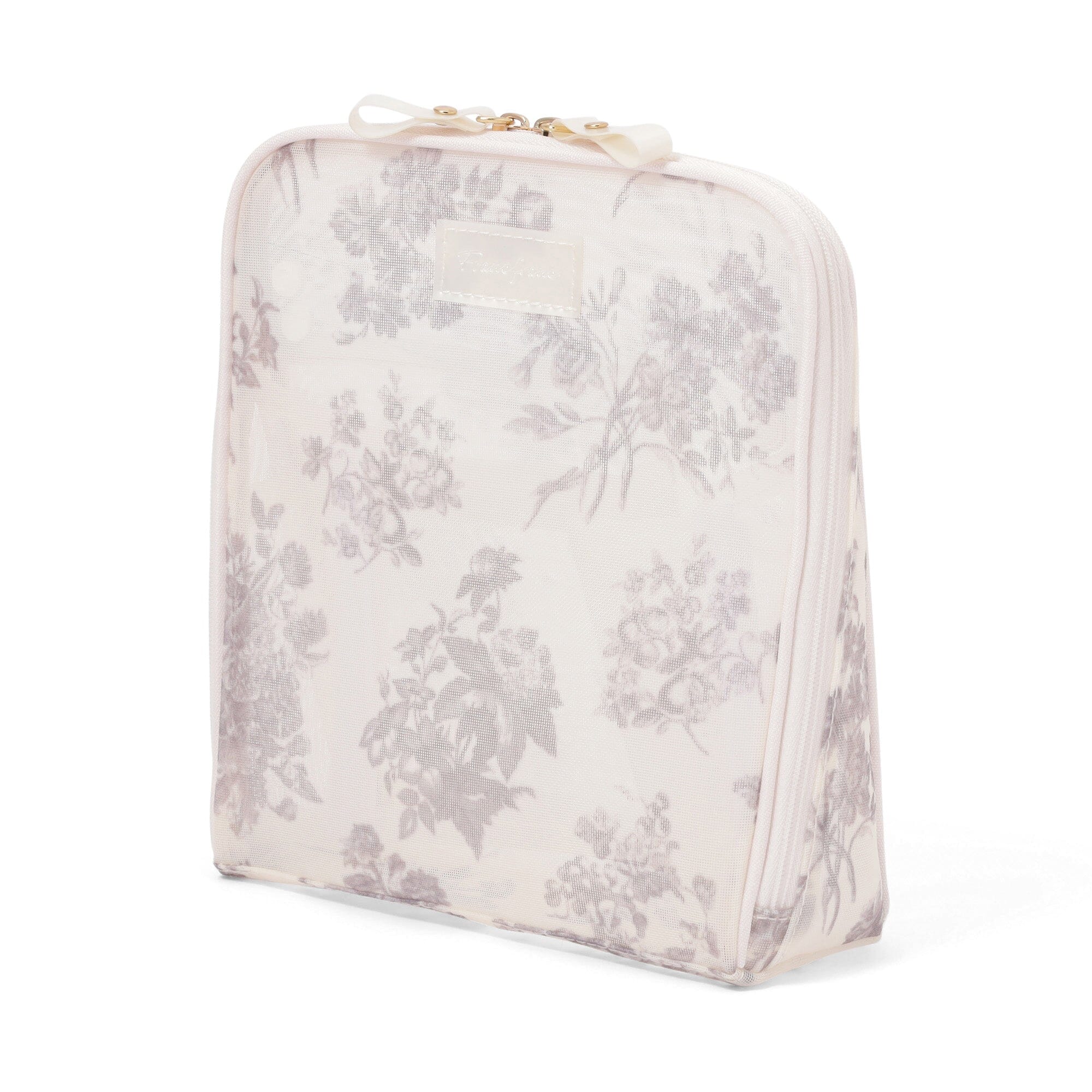 Classic Flower Mesh Tool Stand Pouch Light Pink