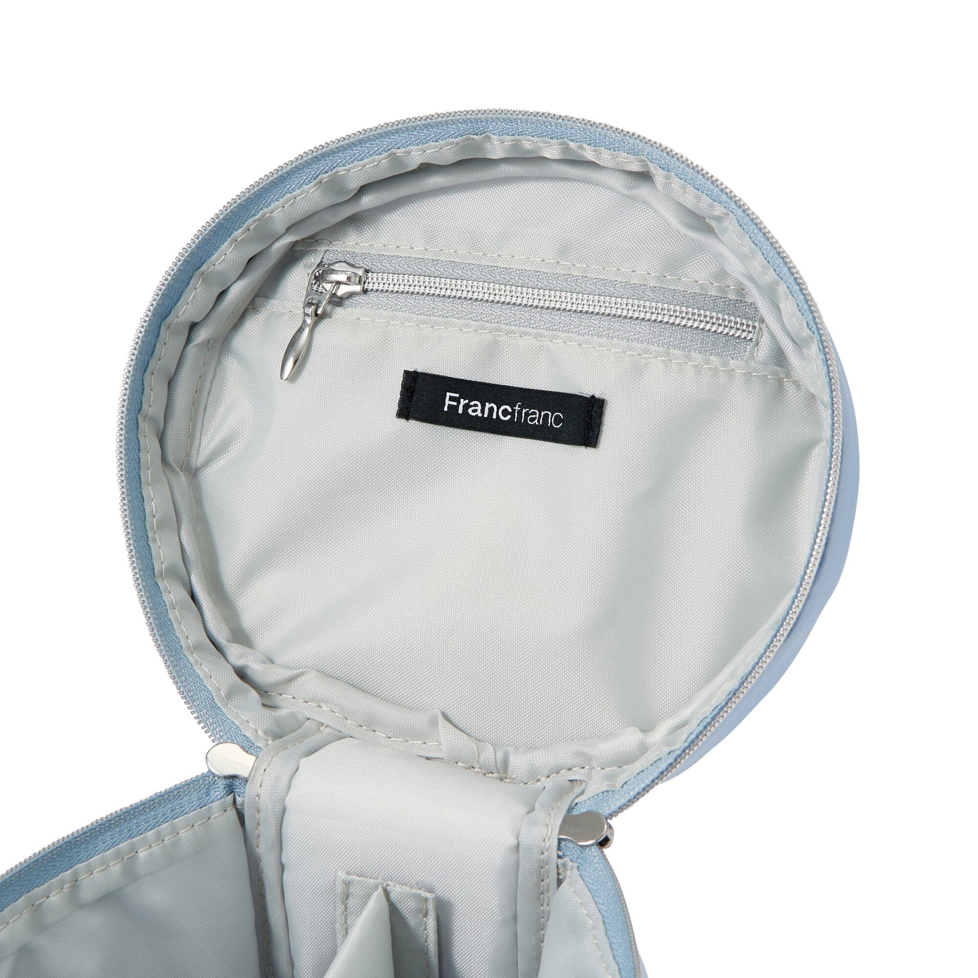 Organdy Flower Vanity Pouch Small Light Blue