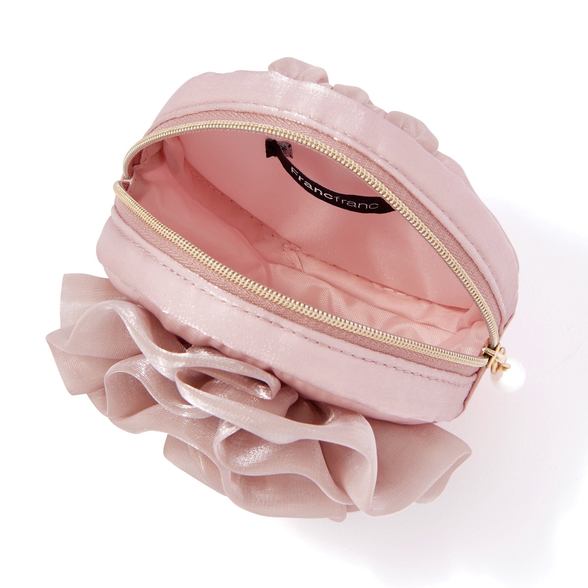 Organdy Flower Mini Pouch Pink