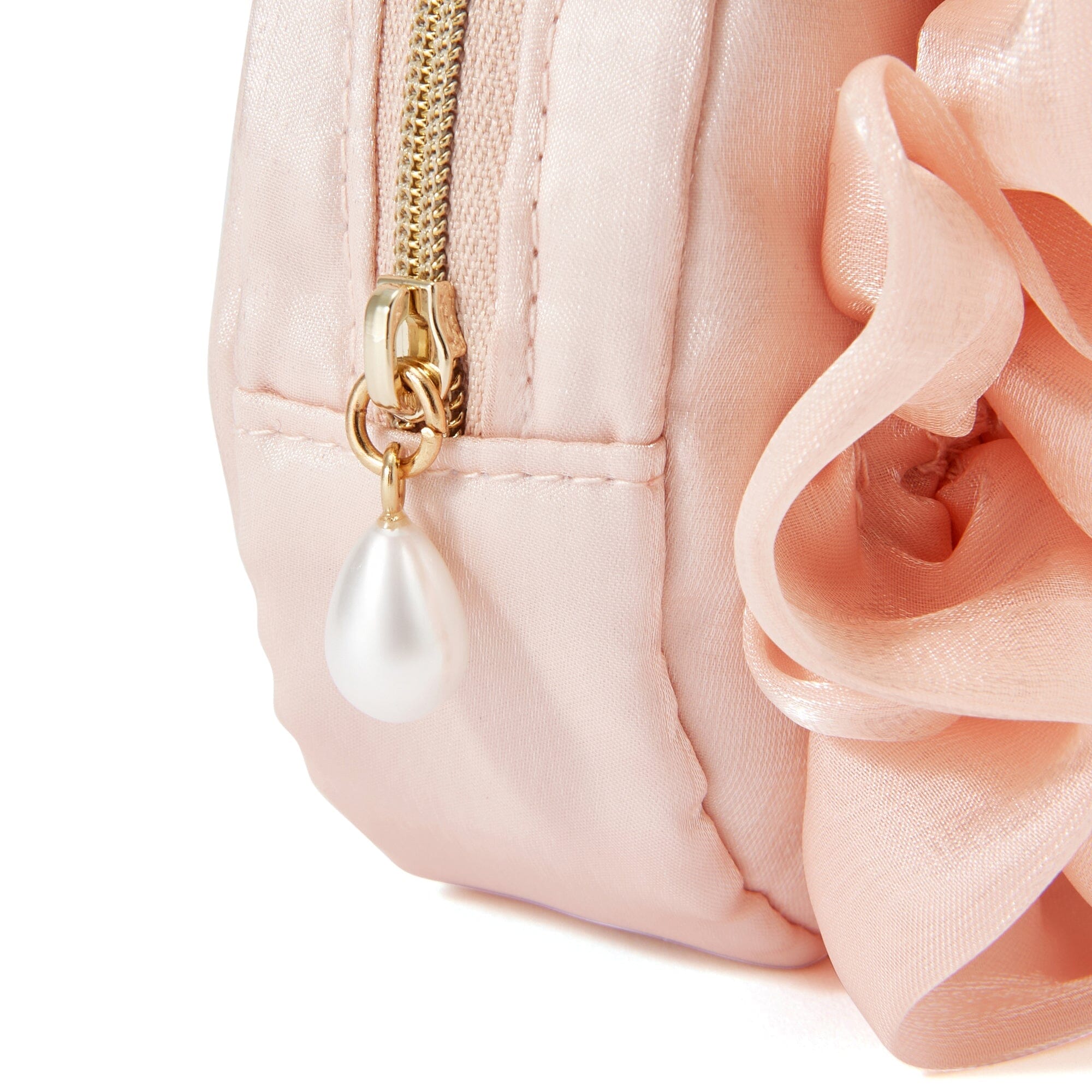 Organdy Flower Mini Pouch Orange