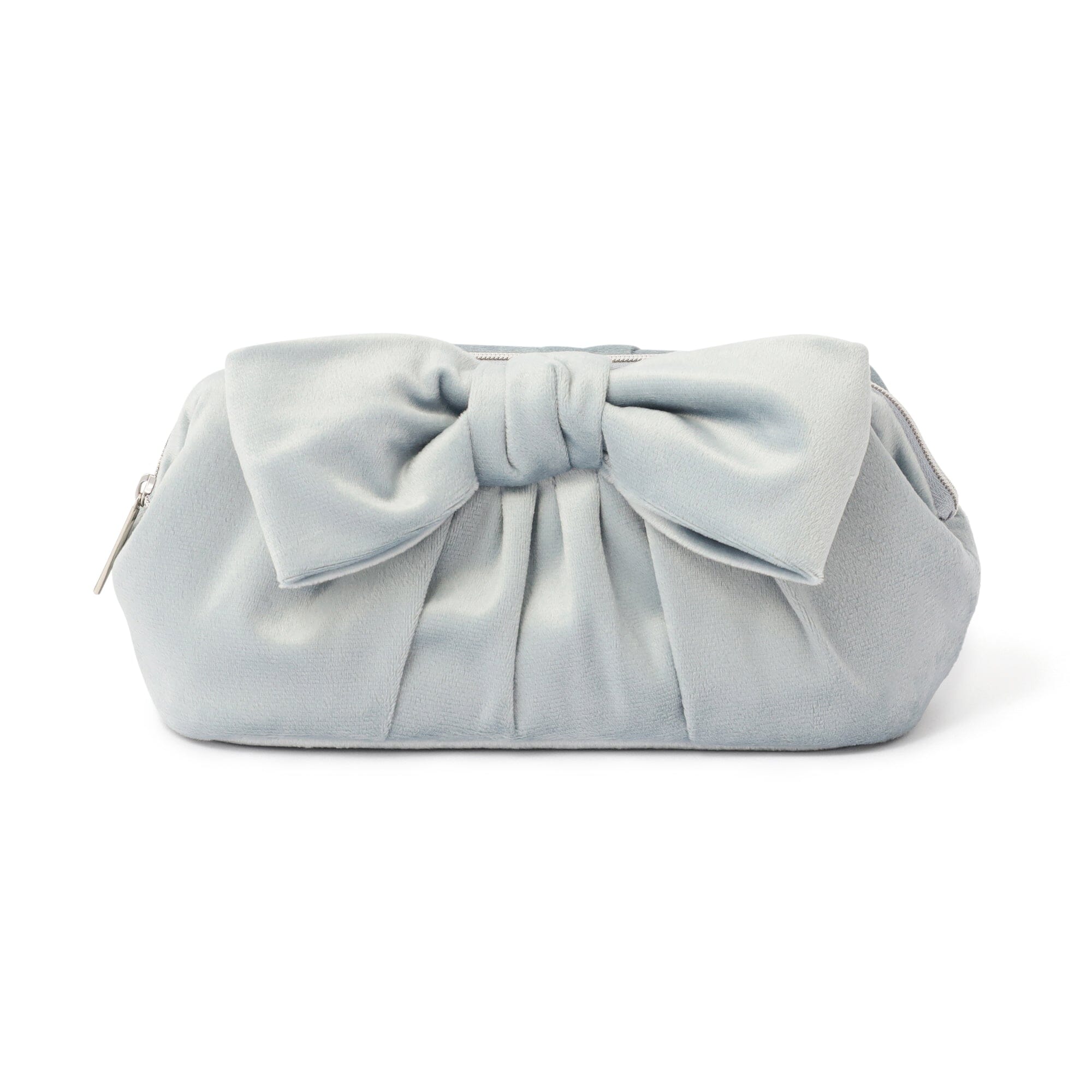Velour Ribbon Wire Pouch Light Blue
