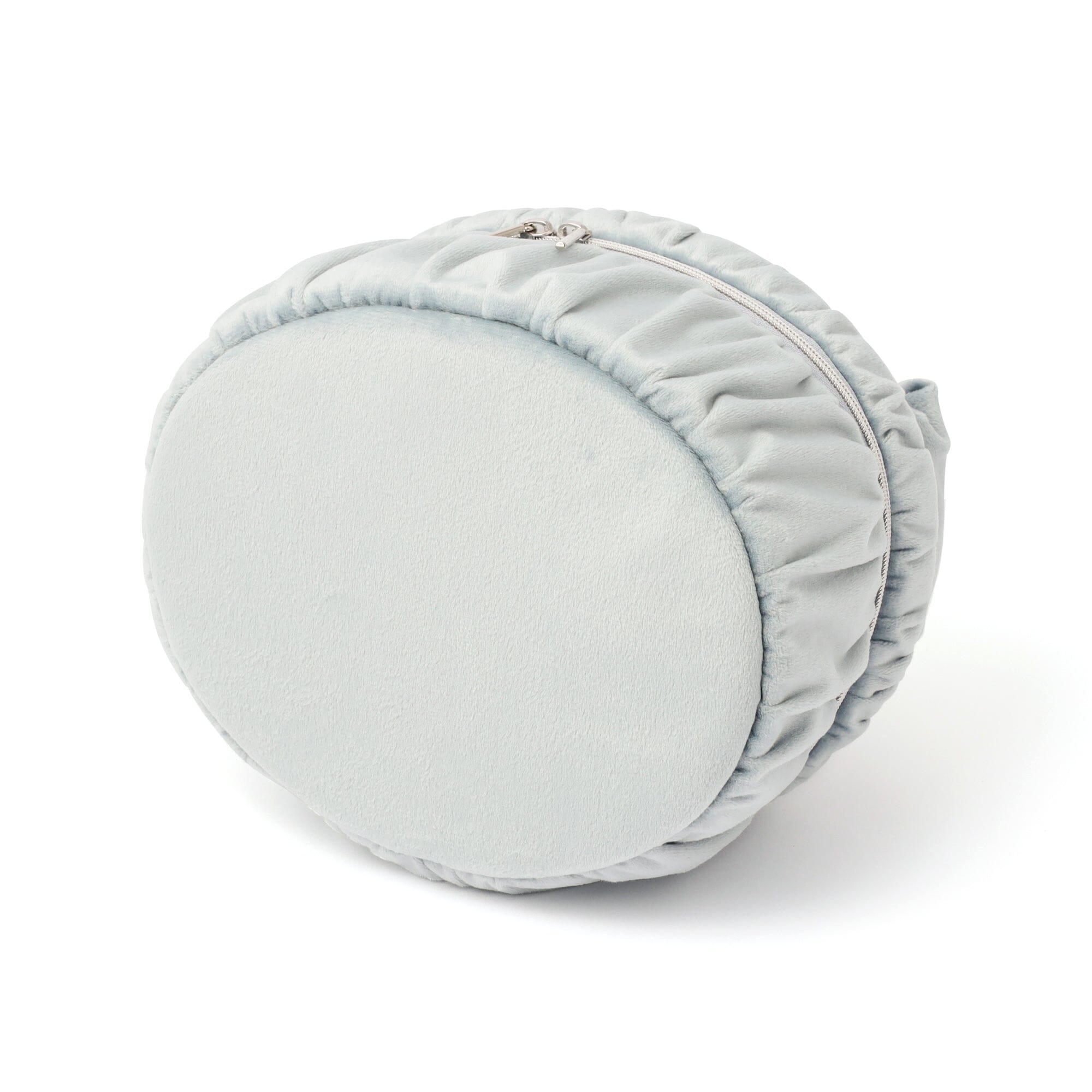 Velour Ribbon Vanity Pouch S Light Blue