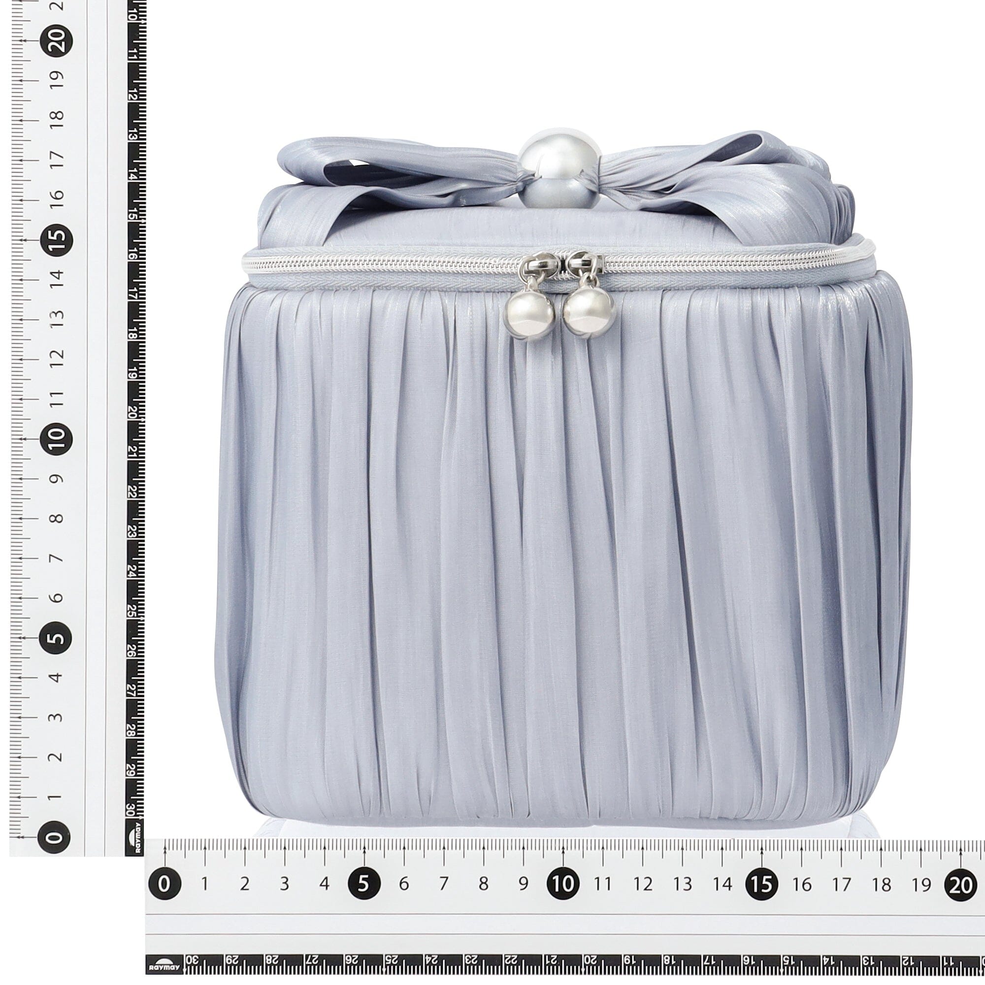 Chiffon Ribbon Vanity Pouch M Light Blue