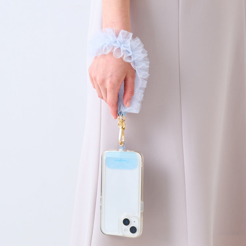 Smartphone hand strap tulle blue