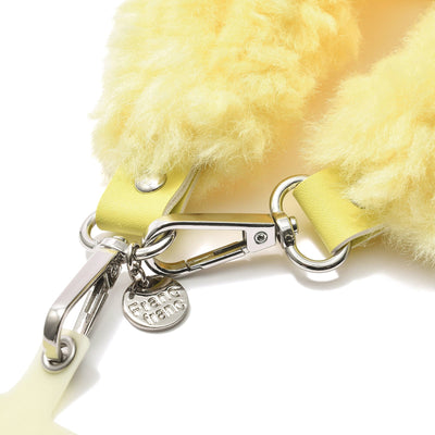 Fur smartphone hand strap yellow