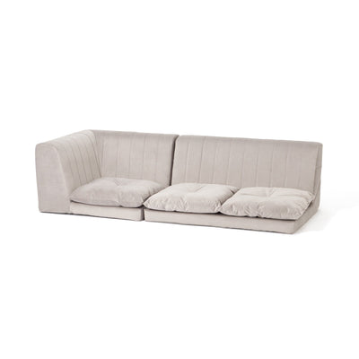 Famille Low Sofa Plus Corner W750×D750×H460mm Grey