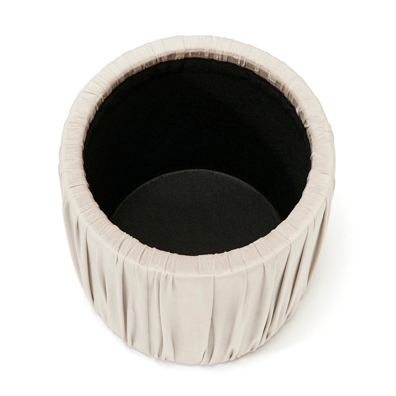 PLISSE 凳 灰色 X 米色