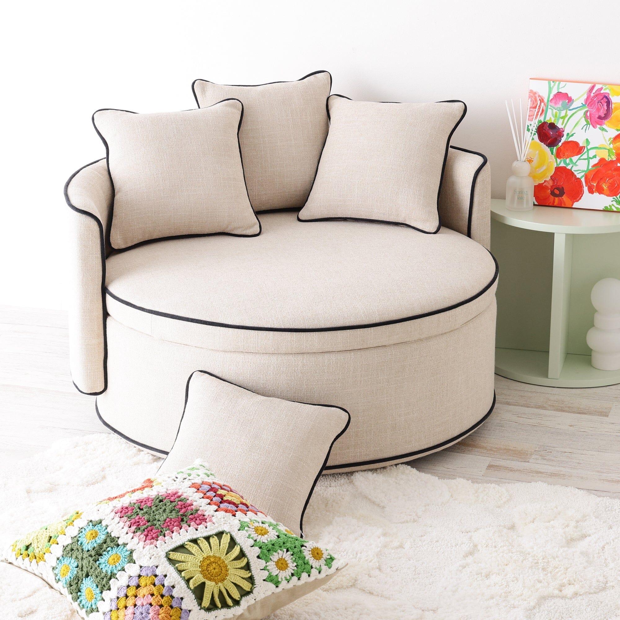 Nook Sofa Round Light Beige