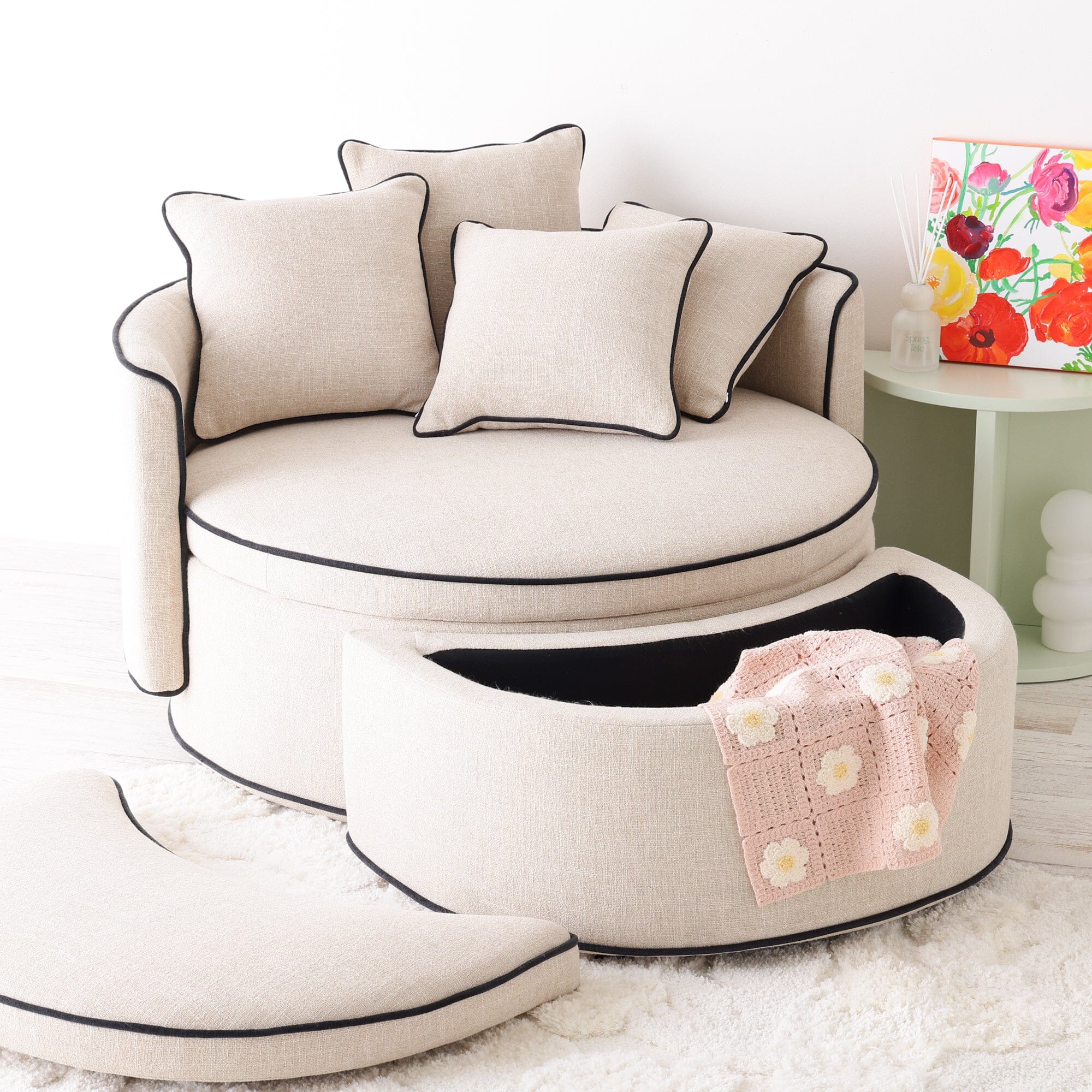 Nook Ottoman Light Brown