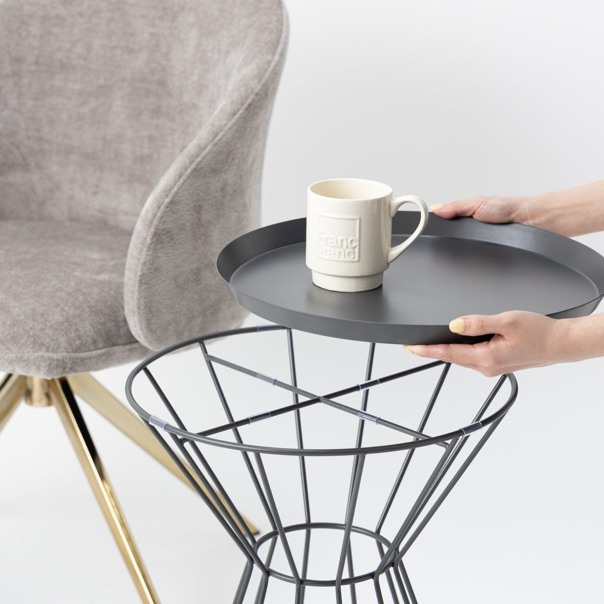 Torazo Side Table Dark Gray