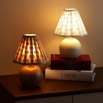 Lace Shade Mini Lamp Brown