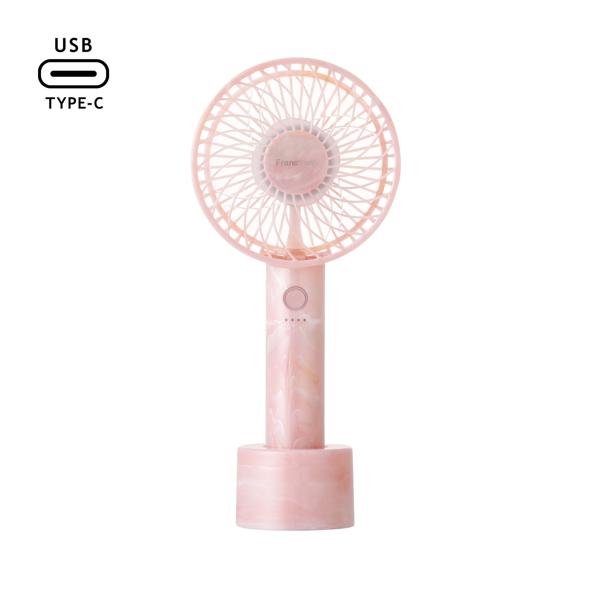 Frais Handy Fan Sheer Marble Pink