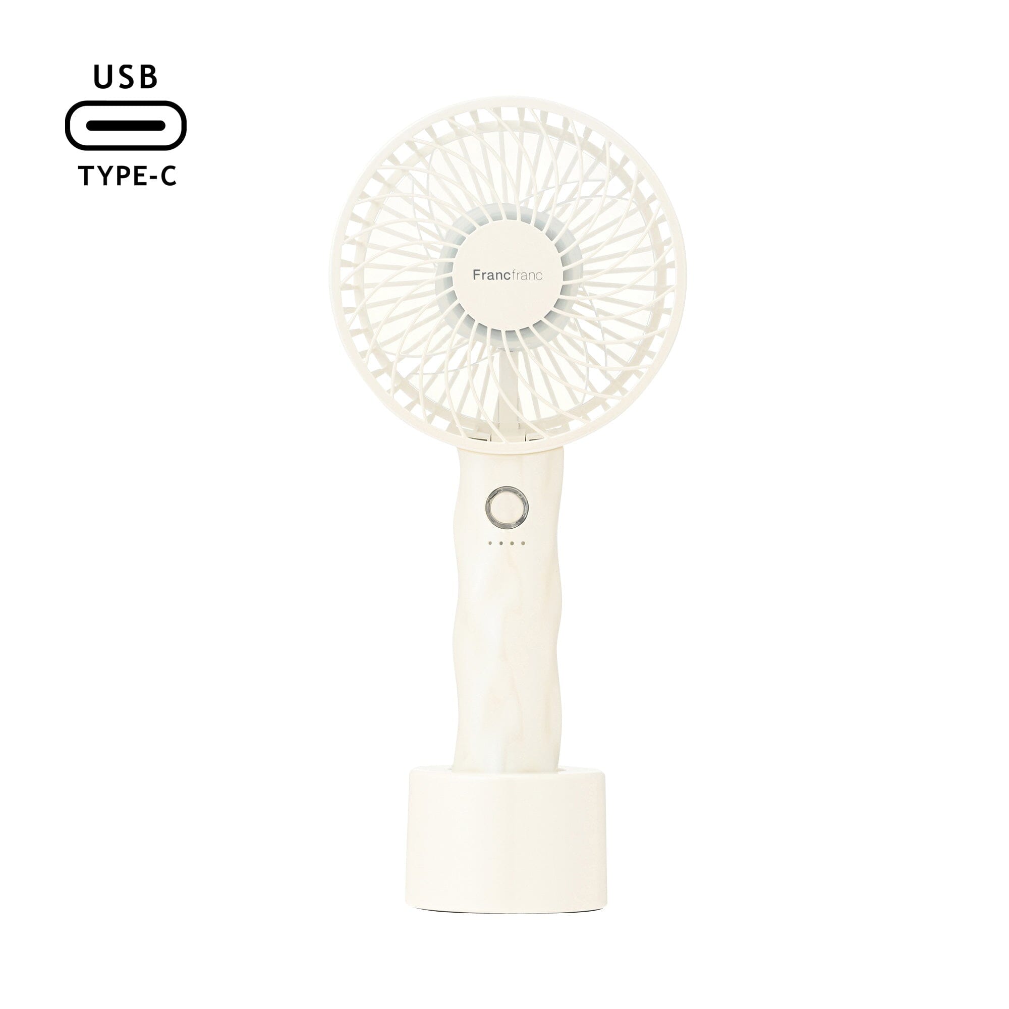 Frais Handy Fan Wave Pearl White