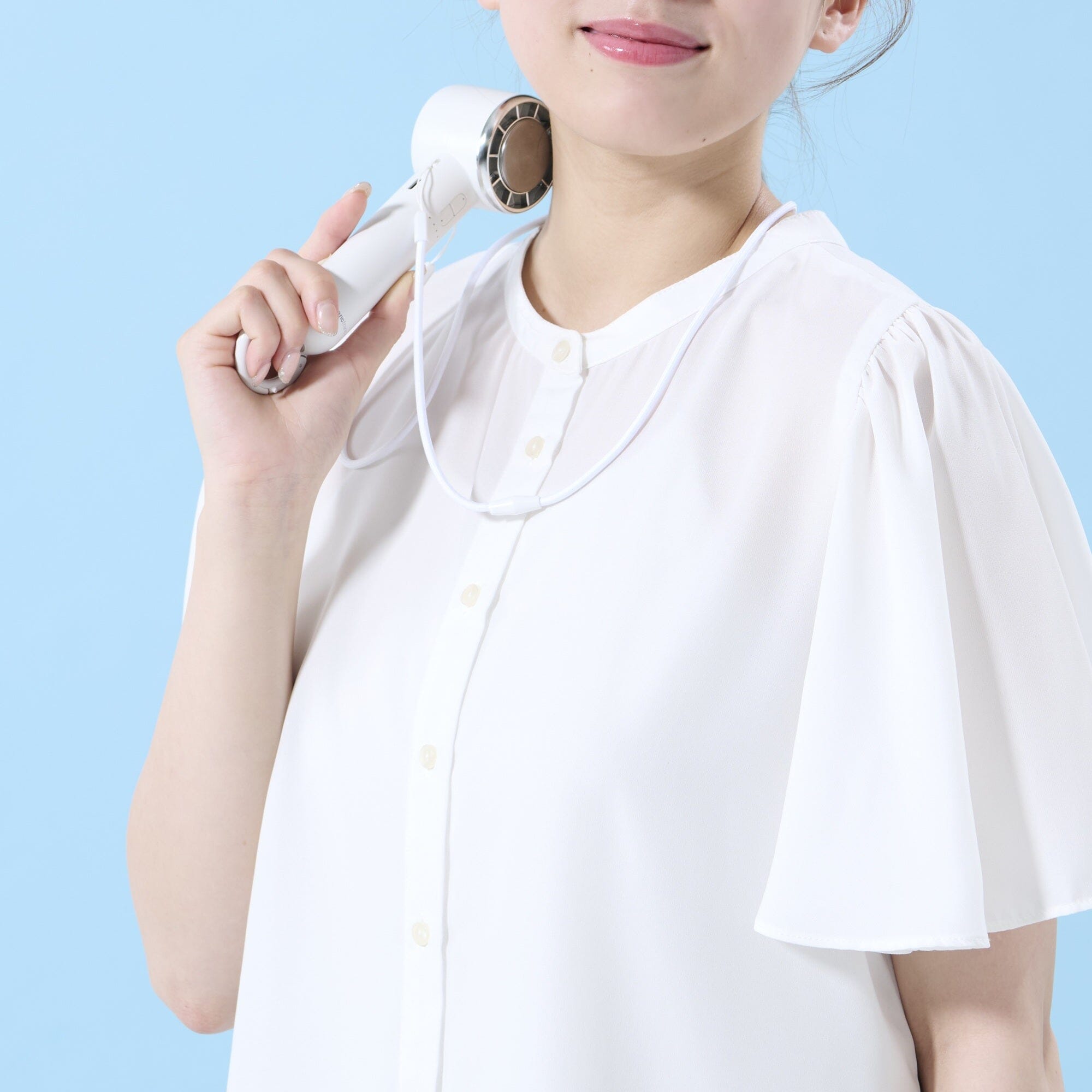 Frais Ice Plate Handy Fan White