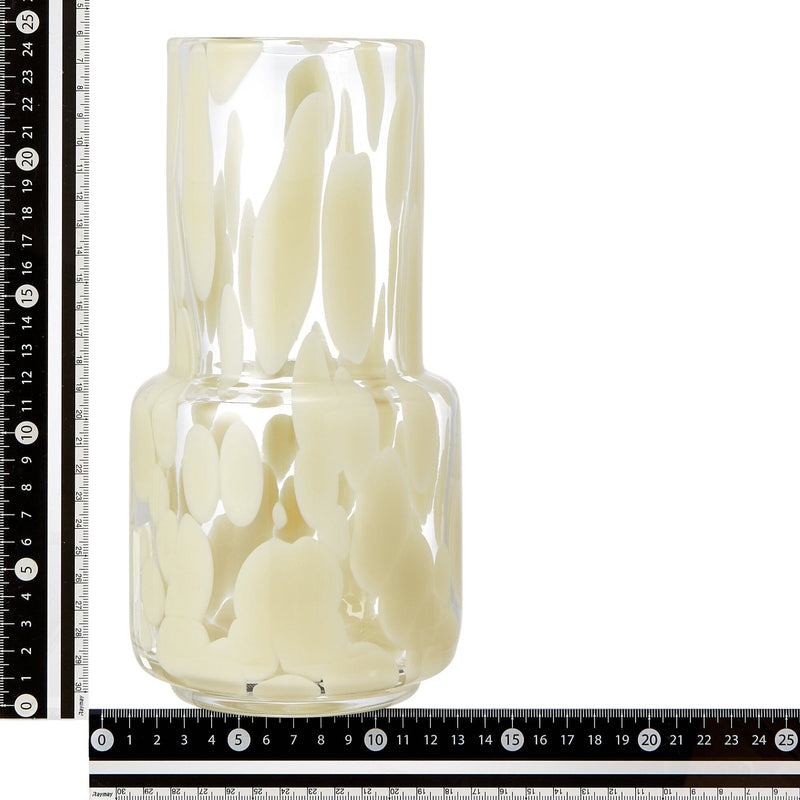 Dot Pattern Flower Vase M Beige