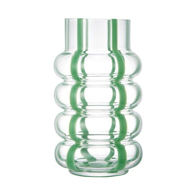 Pop Stripe Flower Vase L Green
