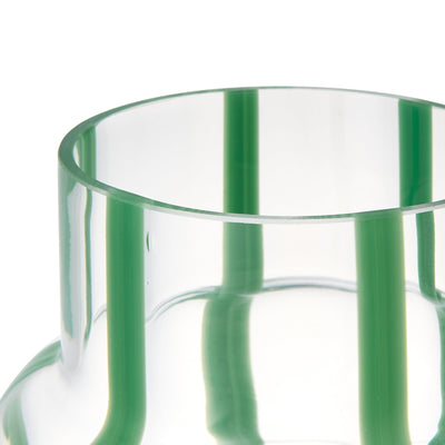 Pop Stripe Flower Vase L Green