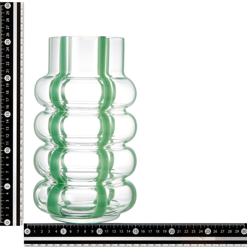 Pop Stripe Flower Vase L Green