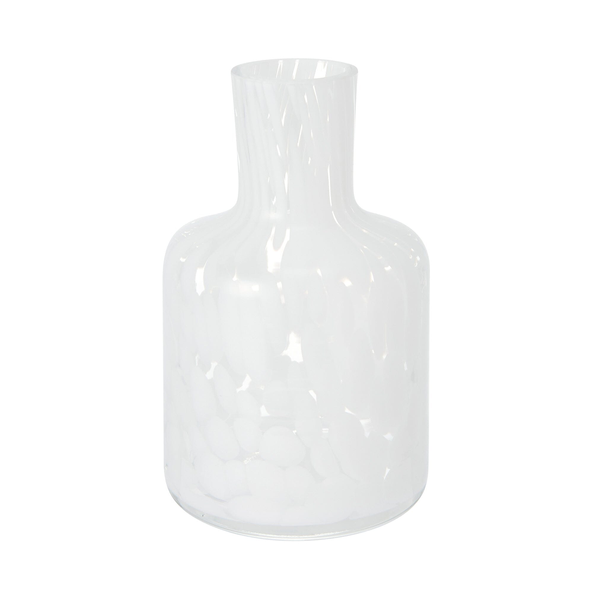 Dot Pattern Flower Vase Small White