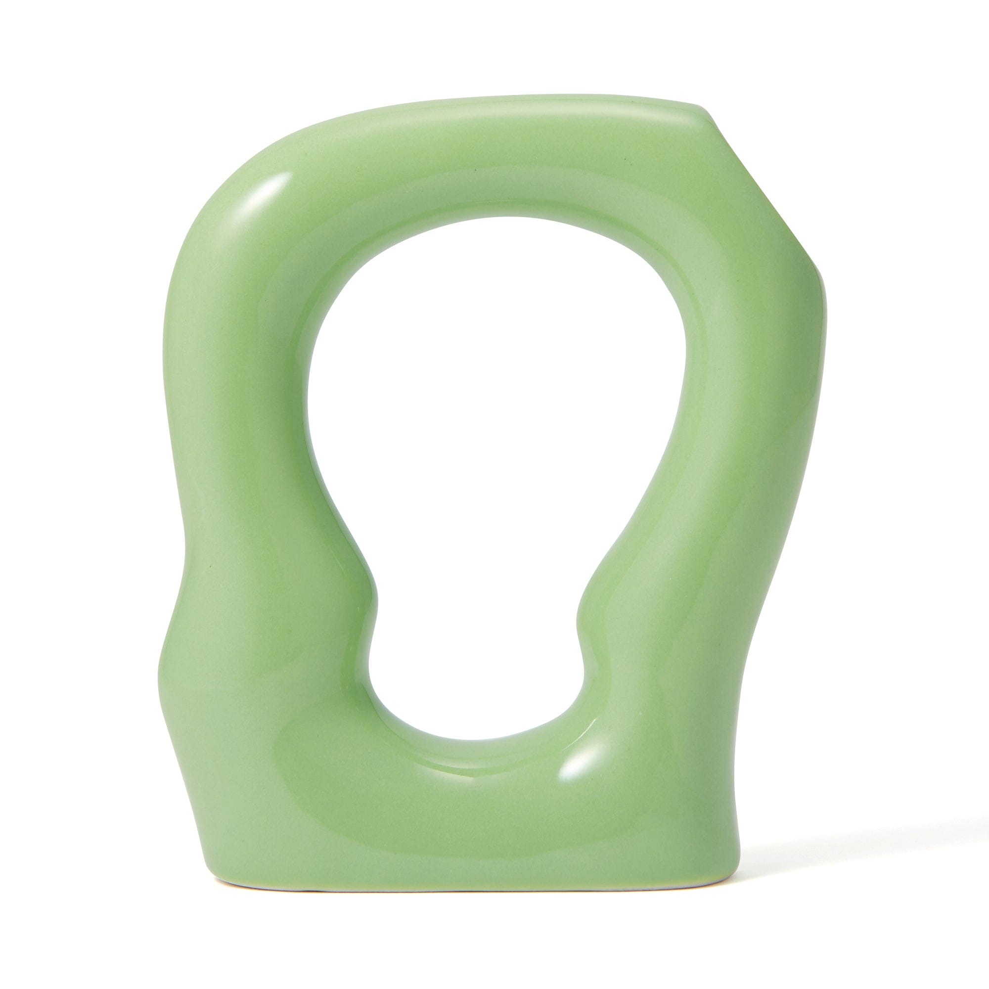 Ceramic Arty Flower Vase Medium Yellow Green