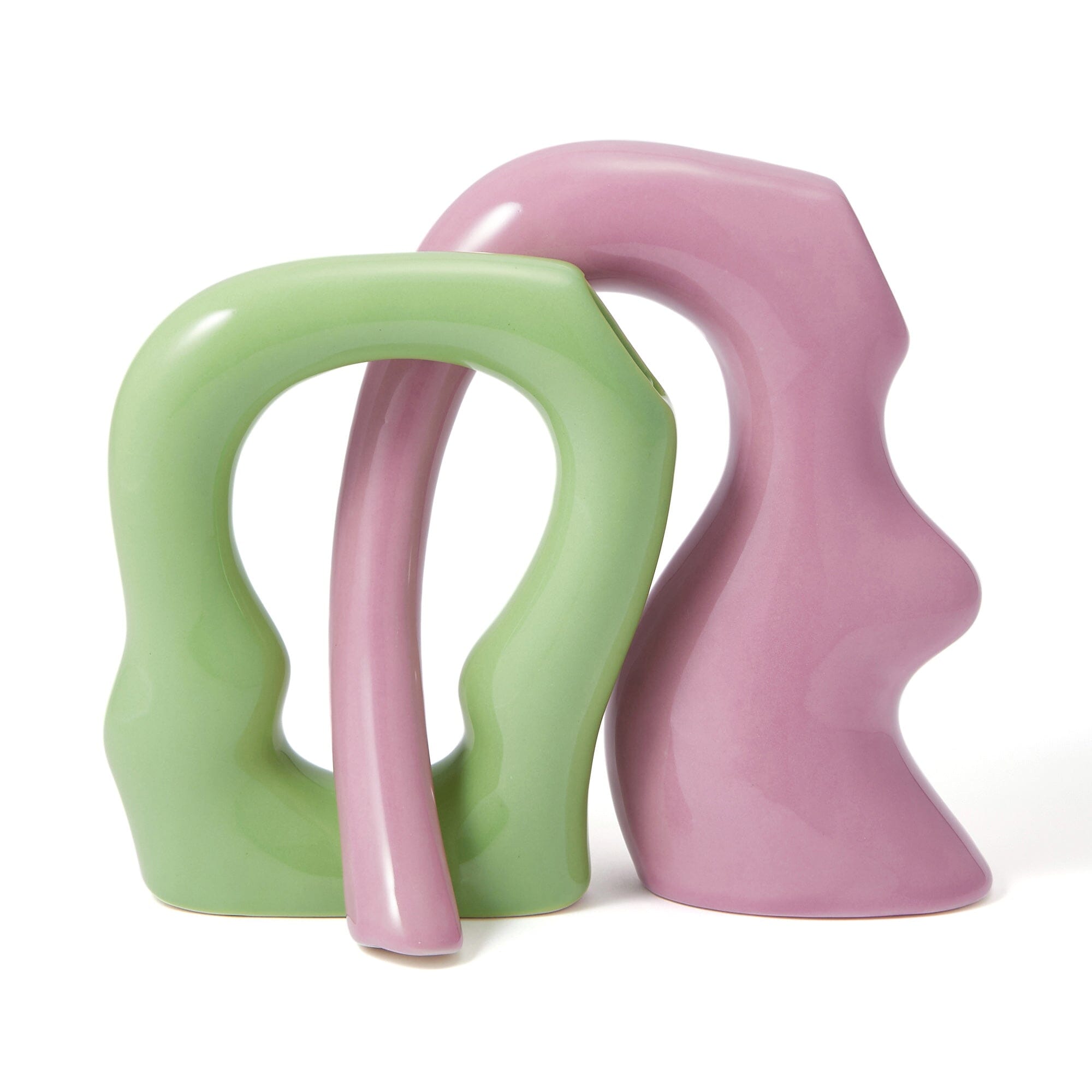 Ceramic Arty Flower Vase Medium Yellow Green