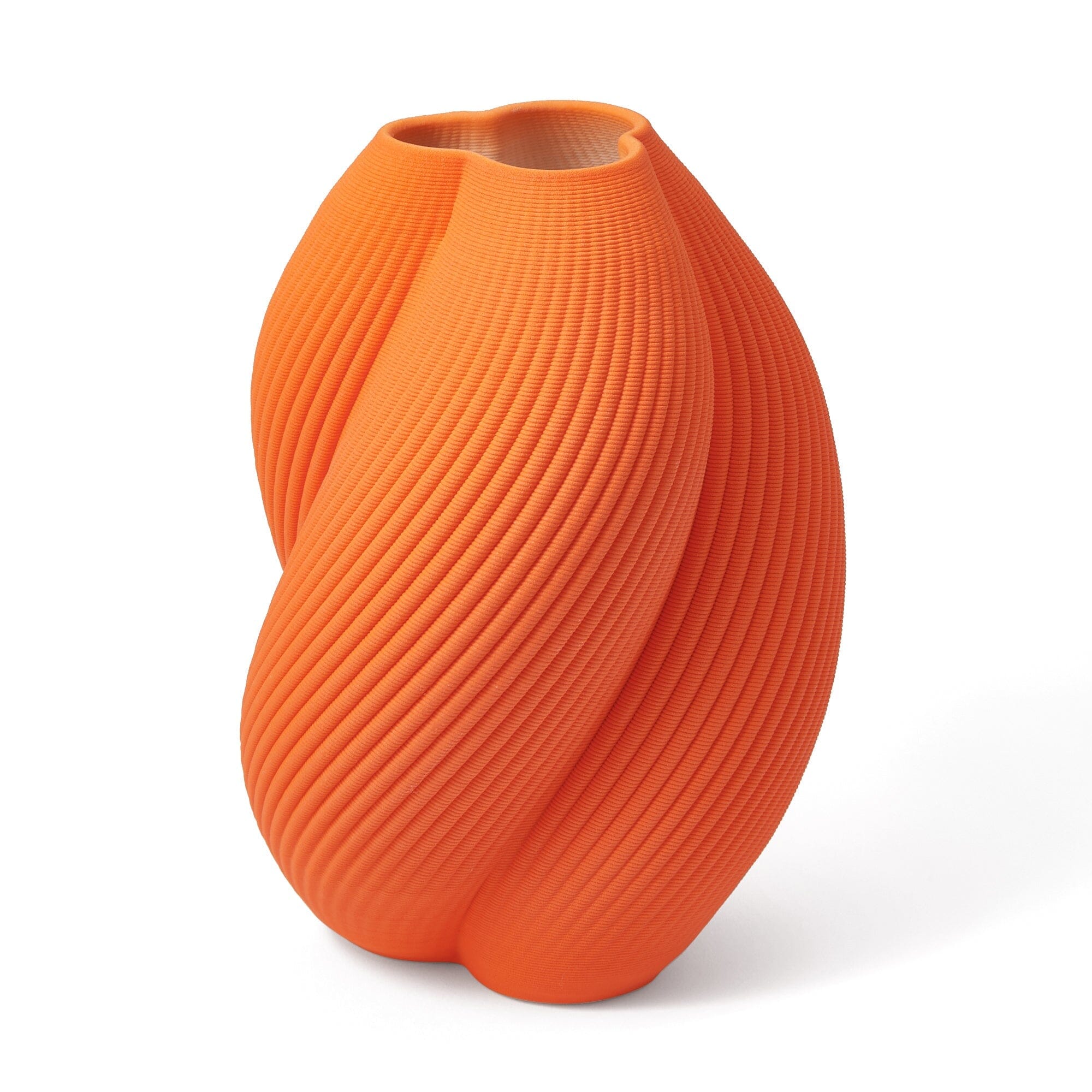 Ceramic 3D Flower Vase Medium Orange