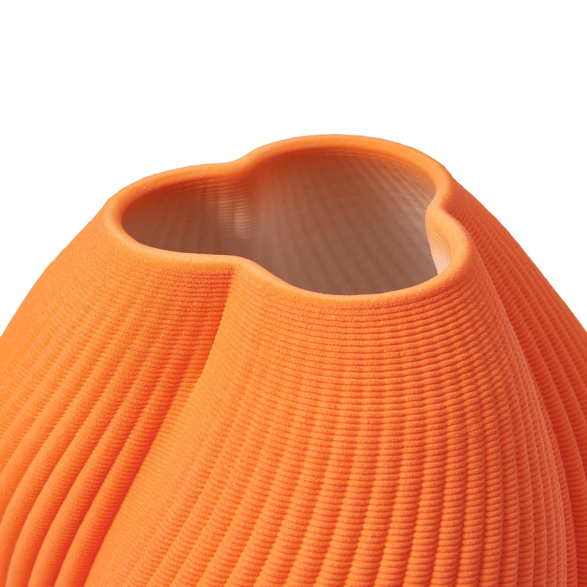 Ceramic 3D Flower Vase Medium Orange