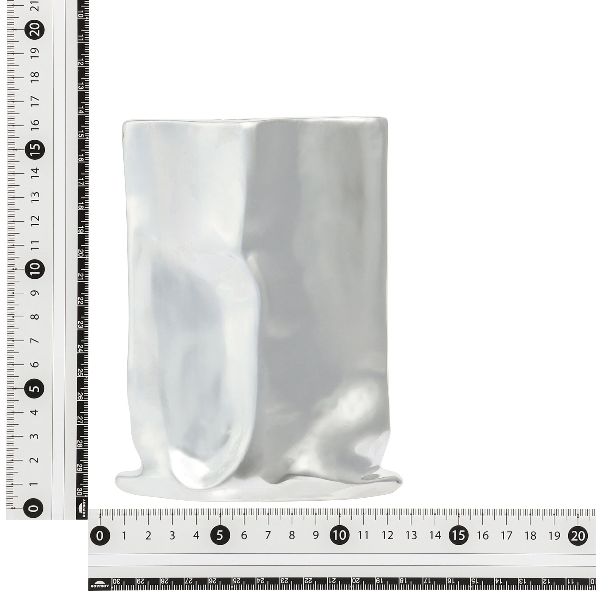 Ceramic Bag Flower Vase Small Silver