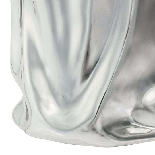 Ceramic Bag Flower Vase Medium Silver