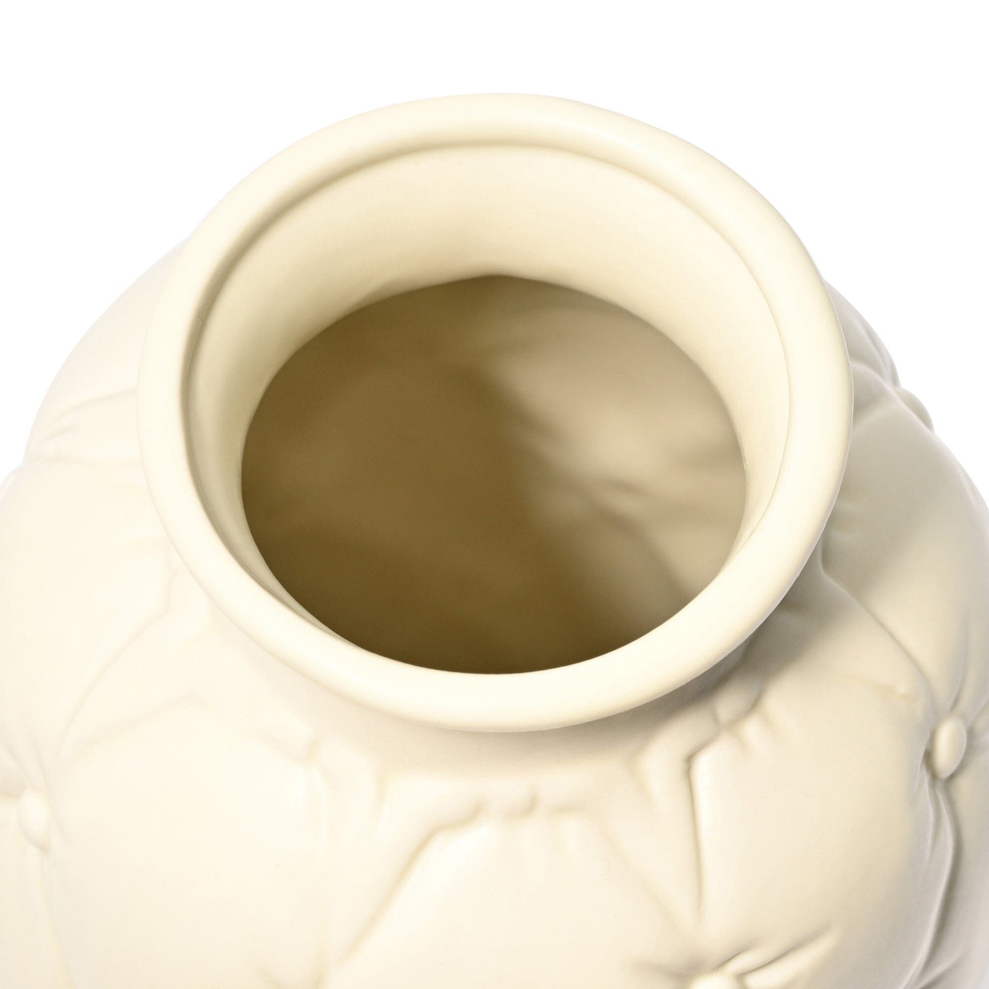 Ceramic Quilt Flower Vase Medium Ivory
