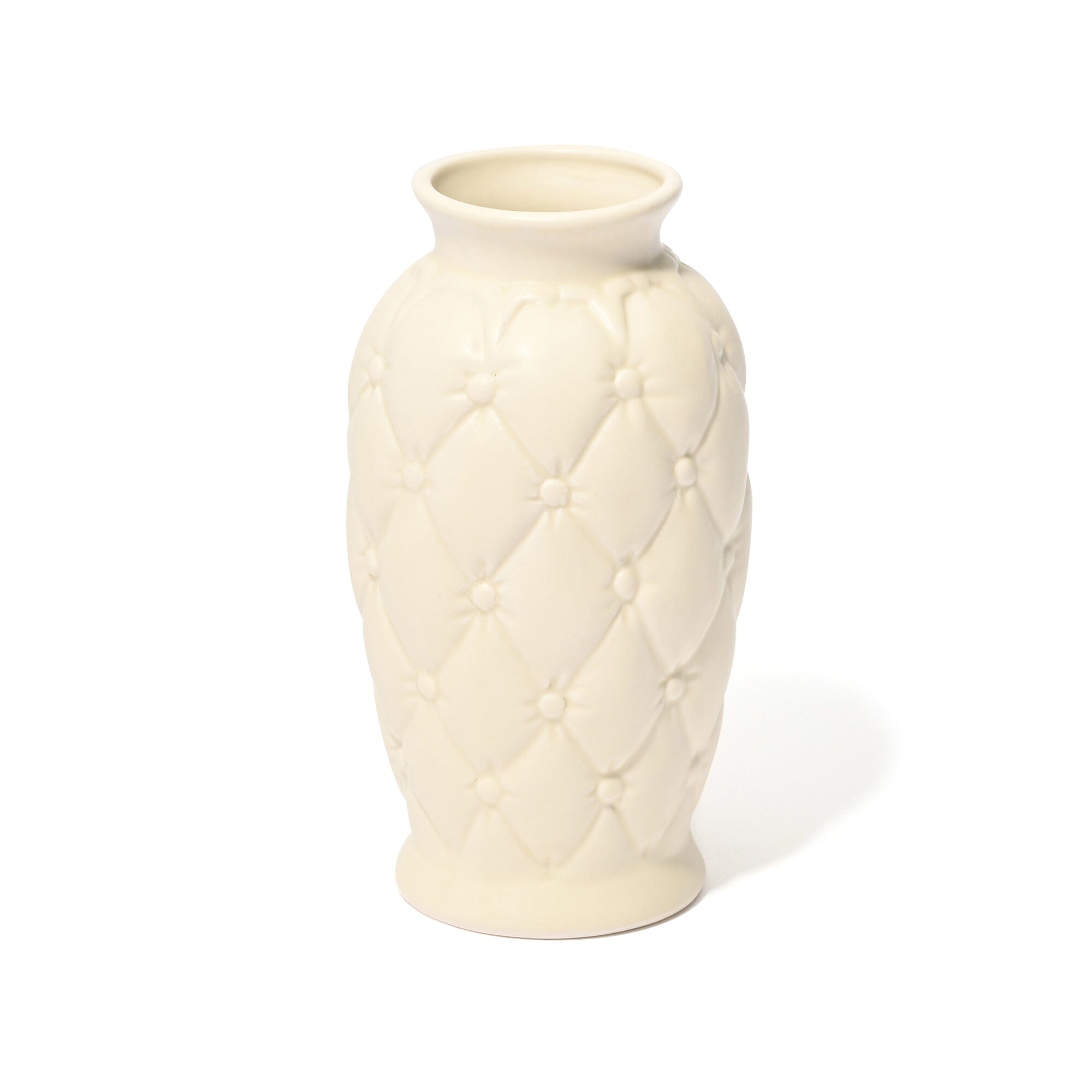 Ceramic Quilt Flower Vase Small Ivory