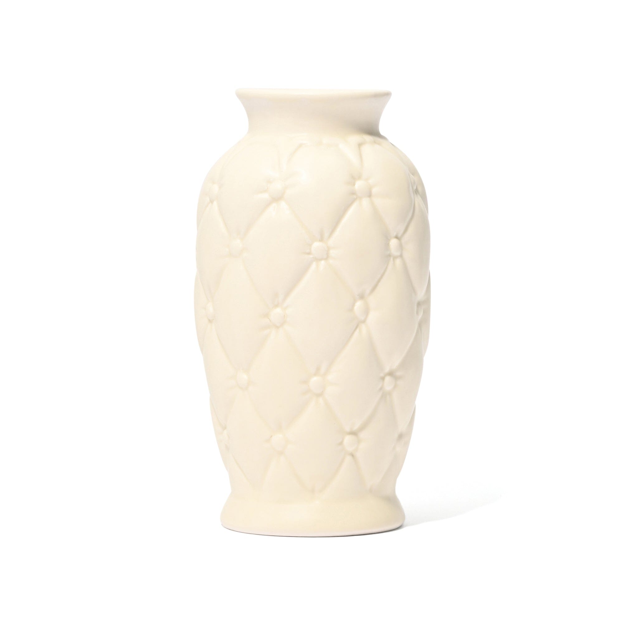 Ceramic Quilt Flower Vase Small Ivory