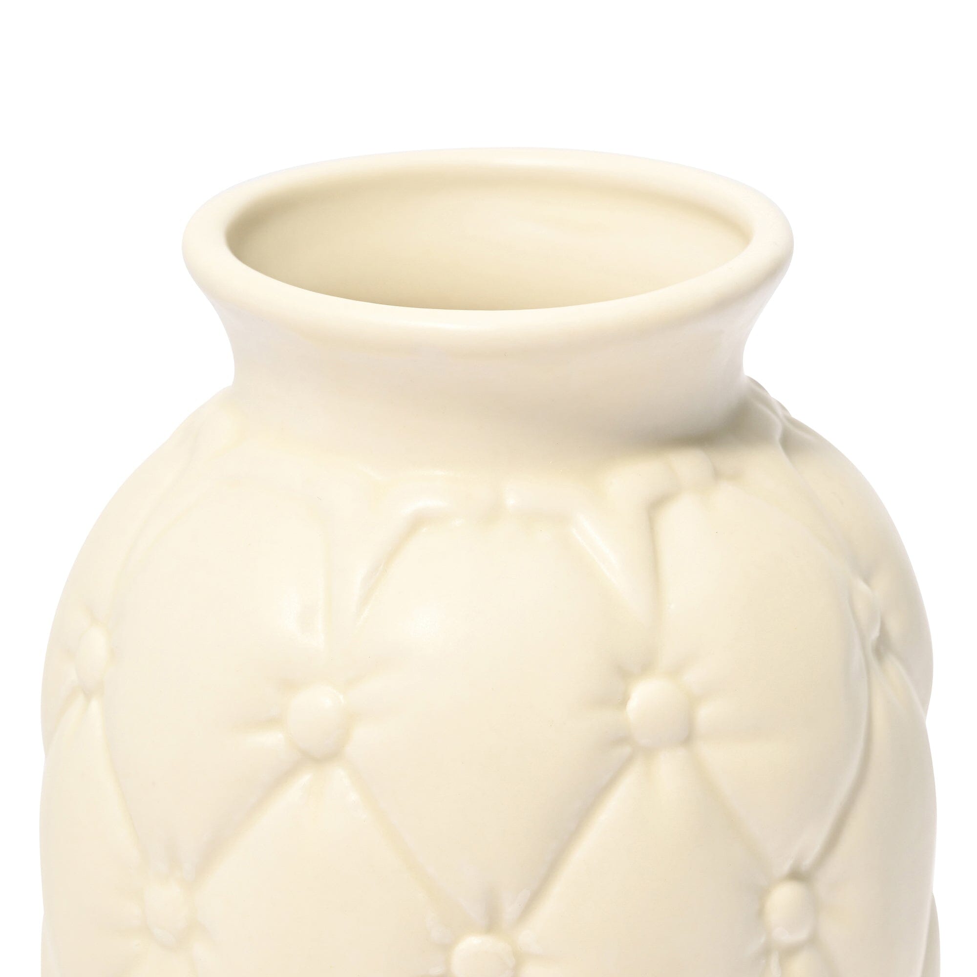 Ceramic Quilt Flower Vase Small Ivory